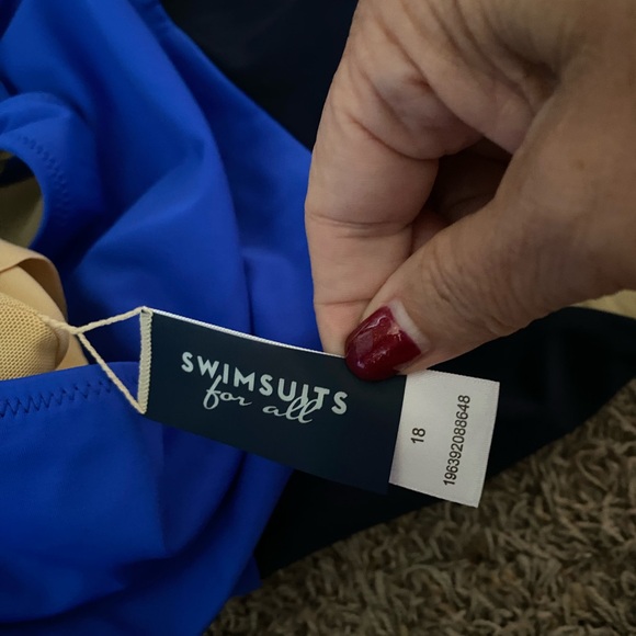 NWT navy/light blue one shoulder with cutout 18 - Picture 4 of 5